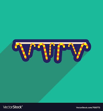 Flat icon with long shadow festive garland vector image