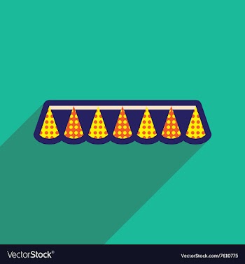 Flat icon with long shadow festive garland vector image