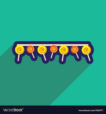 Flat icon with long shadow festive garland vector image