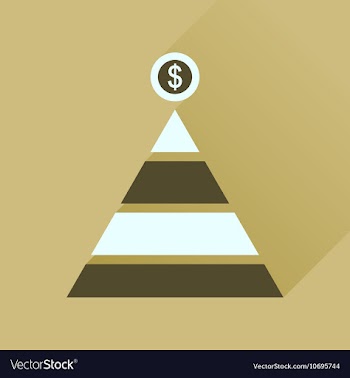 Flat icon with long shadow financial pyramid vector image