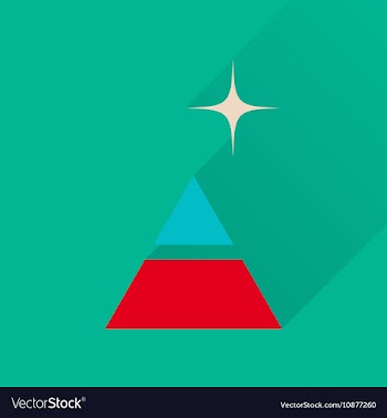Flat icon with long shadow financial pyramid vector image
