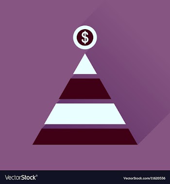 Flat icon with long shadow financial pyramid vector image