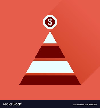 Flat icon with long shadow financial pyramid vector image
