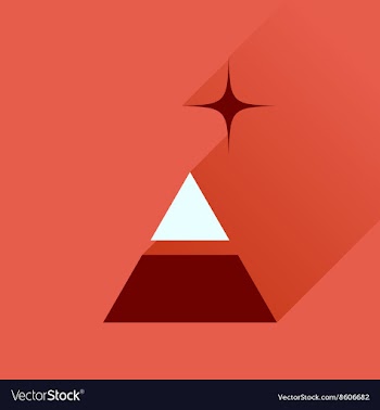 Flat icon with long shadow financial pyramid vector image