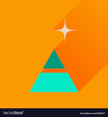 Flat icon with long shadow financial pyramid vector image