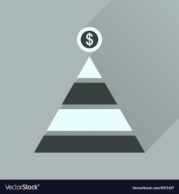 Flat icon with long shadow financial pyramid vector image