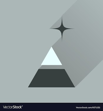 Flat icon with long shadow financial pyramid vector image