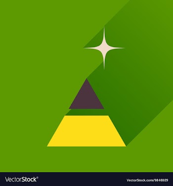 Flat icon with long shadow financial pyramid vector image