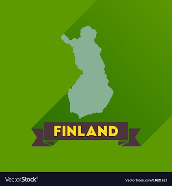 Flat icon with long shadow Finland map vector image