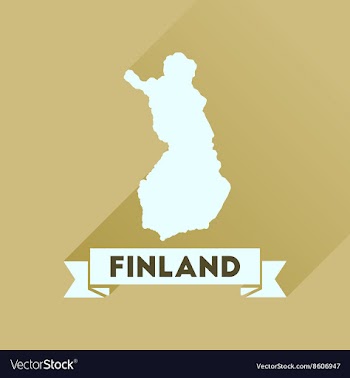 Flat icon with long shadow Finland map vector image