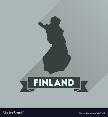 Flat icon with long shadow Finland map vector image
