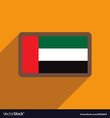 Flat icon with long shadow Flag Arab Emirates vector image