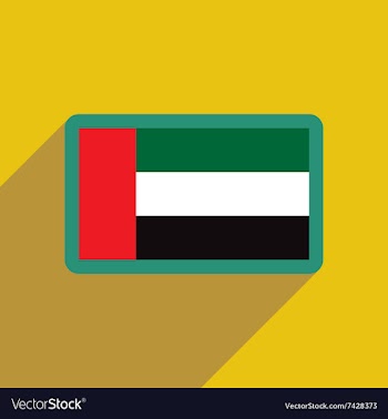 Flat icon with long shadow Flag Arab Emirates vector image