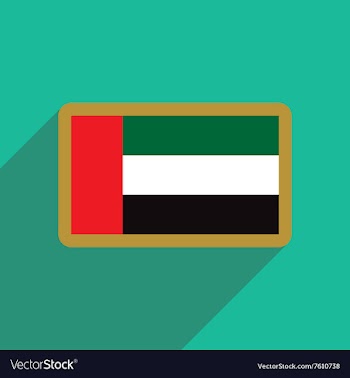 Flat icon with long shadow Flag Arab Emirates vector image