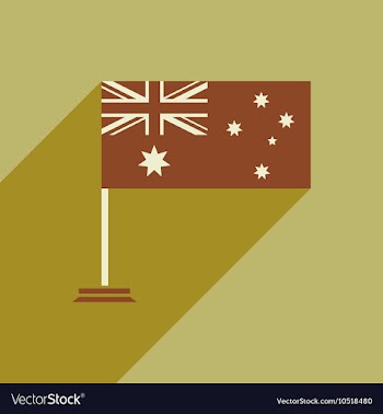 Flat icon with long shadow flag of Australia vector image