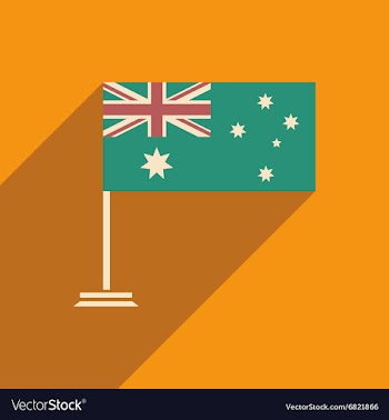 Flat icon with long shadow flag of Australia vector image
