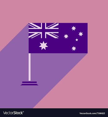 Flat icon with long shadow flag of Australia vector image