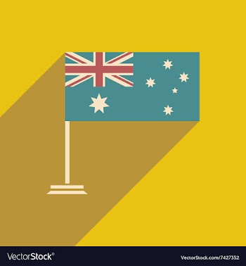 Flat icon with long shadow flag of Australia vector image