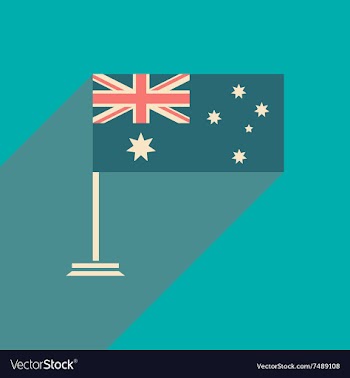 Flat icon with long shadow flag of Australia vector image