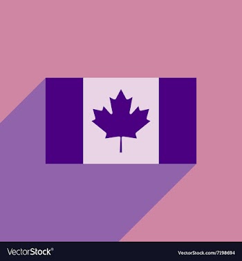 Flat icon with long shadow flag of Canada vector image