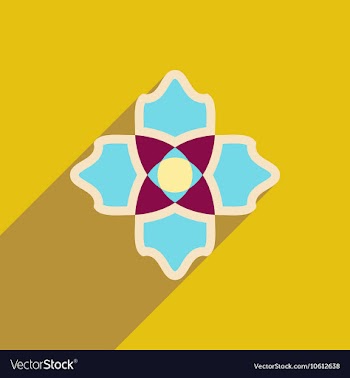 Flat icon with long shadow flower silhouette vector image