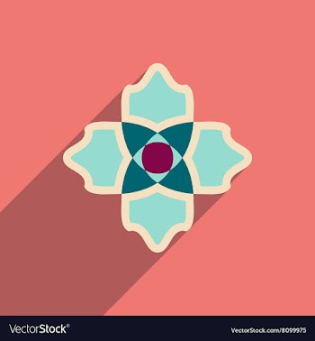 Flat icon with long shadow flower silhouette vector image