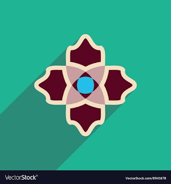 Flat icon with long shadow flower silhouette vector image