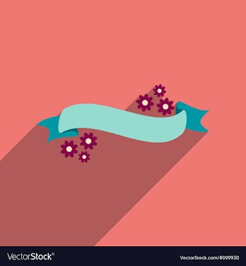 Flat icon with long shadow flowers garland vector image
