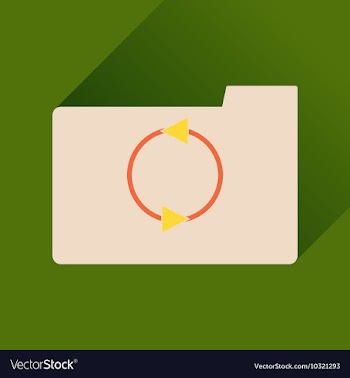 Flat icon with long shadow folder arrow vector image
