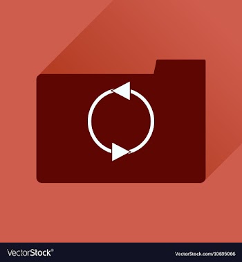 Flat icon with long shadow folder arrow vector image