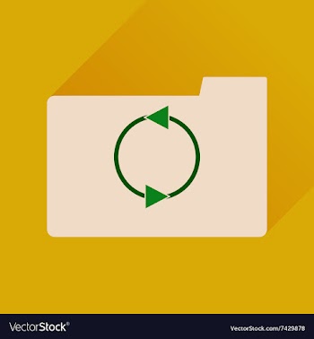 Flat icon with long shadow folder arrow vector image