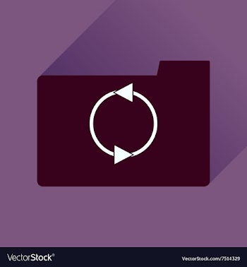 Flat icon with long shadow folder arrow vector image