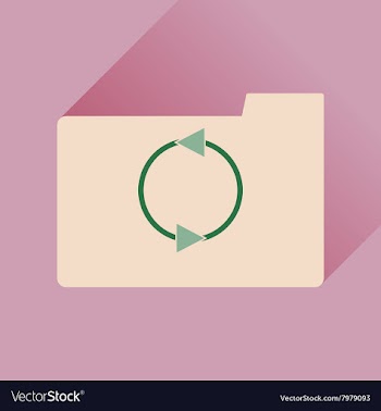 Flat icon with long shadow folder arrow vector image