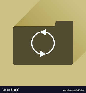 Flat icon with long shadow folder arrow vector image