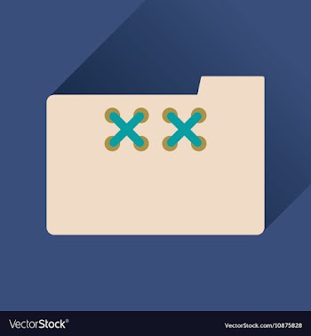 Flat icon with long shadow folder crosses vector image