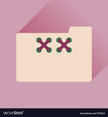 Flat icon with long shadow folder crosses vector image