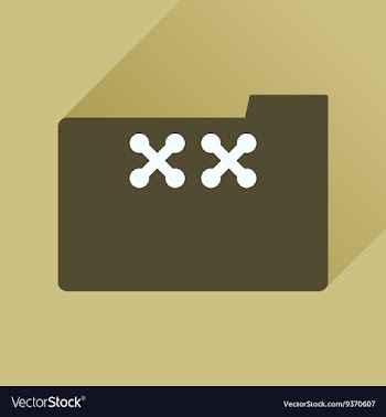 Flat icon with long shadow folder crosses vector image