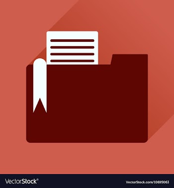 Flat icon with long shadow folder documents vector image