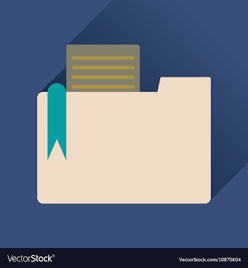 Flat icon with long shadow folder documents vector image