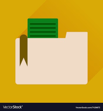 Flat icon with long shadow folder documents vector image