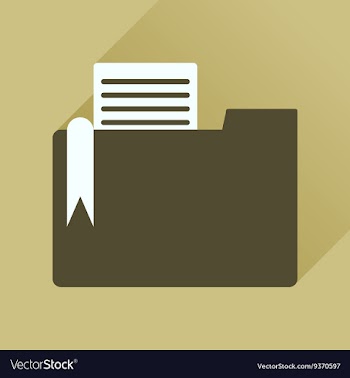 Flat icon with long shadow folder documents vector image