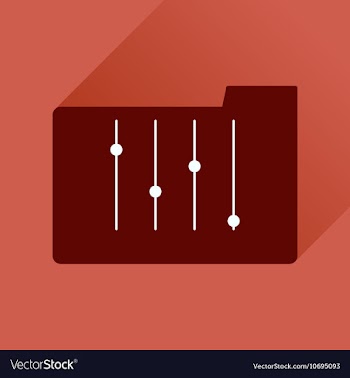 Flat icon with long shadow folder equalizer vector image