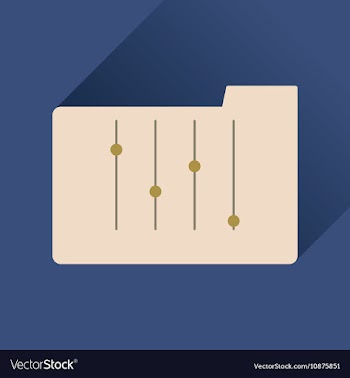 Flat icon with long shadow folder equalizer vector image