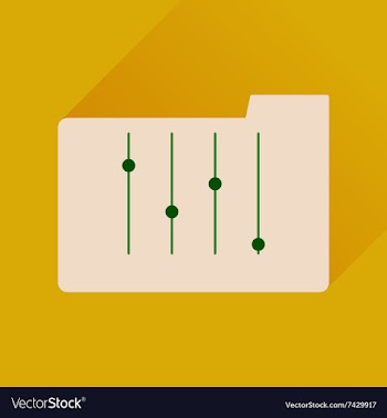 Flat icon with long shadow folder equalizer vector image