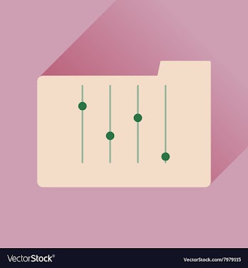 Flat icon with long shadow folder equalizer vector image