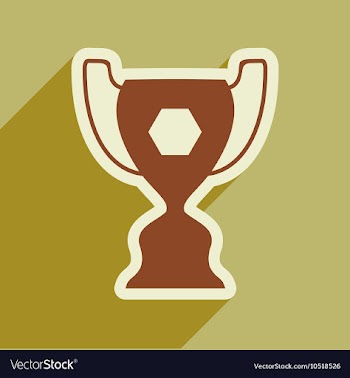 Flat icon with long shadow football cup vector image