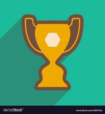 Flat icon with long shadow football cup vector image