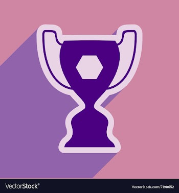 Flat icon with long shadow football cup vector image