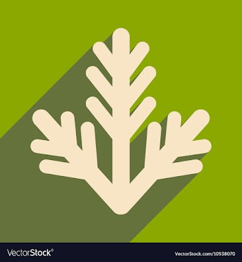 Flat icon with long shadow fur-tree branch vector image