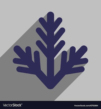 Flat icon with long shadow fur-tree branch vector image